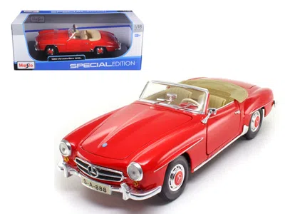 Maisto 1955 Mercedes Benz 190 Sl Red 1/18 Diecast Model Car By