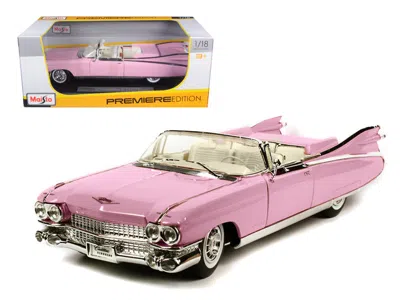 Maisto 1959 Cadillac Eldorado Biarritz Convertible Pink 1/18 Diecast Model Car By  In Multi