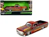 Maisto 1965 Chevrolet El Camino Lowrider Candy Red Metallic With Graphics "lowriders" Series 1/25 Diecast M
