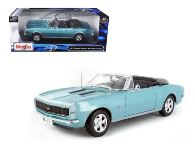 Maisto 1967 Chevrolet Camaro Ss 396 Convertible Turquoise 1/18 Diecast Model Car By