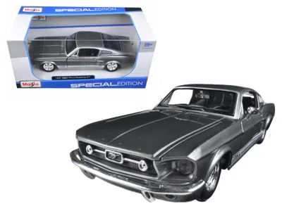 Maisto 1967 Ford Mustang Gt Gray Metallic With White Stripes 1/24 Diecast Model Car By  In Black