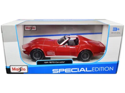 Maisto 1970 Chevrolet Corvette Convertible Red 1/24 Diecast Model Car By