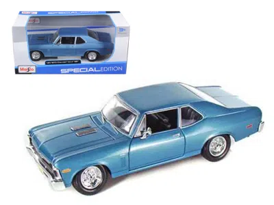 Maisto 1970 Chevrolet Nova Ss Coupe Blue 1/24 Diecast Model Car By