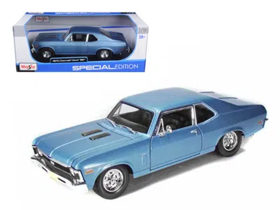 Maisto 1970 Chevrolet Nova Ss Coupe Blue Metallic 1/18 Diecast Model Car By