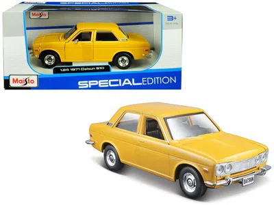 Maisto 1971 Datsun 510 Yellow "special Edition" 1/24 Diecast Model Car By