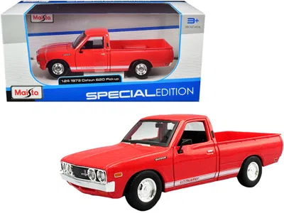 Maisto 1973 Datsun 620 Pickup Truck "li'l Hustler" Red With White Stripes "special Edition" Series 1/24 In Multi