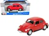 Maisto 1973 Volkswagen Beetle Red 1/24 Diecast Model Car By  In Red