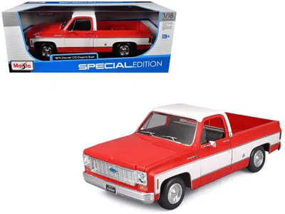 Maisto 1974 Chevrolet C10 Cheyenne Super Pickup Truck Red And White "special Edition" Series 1/18 Diecast M In Multi
