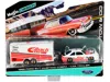 Maisto 1993 Ford Svt Mustang Cobra #17 With Enclosed Car Trailer "eibach" White With Red Stripes "tow & Go"