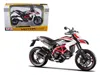 Maisto 2013 Ducati Hypermotard Sp White With Black And Red Stripes 1/12 Diecast Motorcycle Model By  In Multi