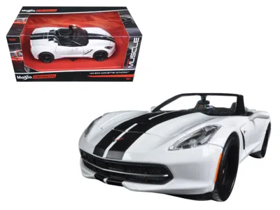 Maisto 2014 Chevrolet Corvette Stingray Convertible White/black "modern Muscle" 1/24 Diecast Model Car By M
