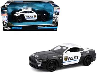 Maisto 2015 Ford Mustang Gt 5.0 "police" Black And White "authority" Series 1/24 Diecast Model Car By Maist