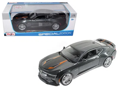 Maisto 2017 Chevrolet Camaro Ss Gray Metallic With Orange Stripes "50th Anniversary" "special Edition" Seri In Multi