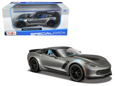 Maisto 2017 Chevrolet Corvette Grand Sport Gray Metallic 1/24 Diecast Model Car By