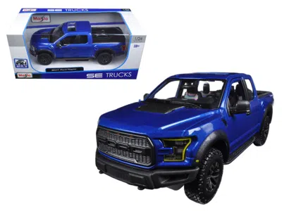 Maisto 2017 Ford Raptor Pickup Truck Blue Metallic 1/24 Diecast Model Car By