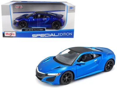 Maisto 2018 Acura Nsx Blue With Black Top 1/24 Diecast Model Car By