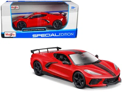 Maisto 2020 Chevrolet Corvette Stingray Coupe Red With Black Stripes "special Edition" Series 1/24 Diecast