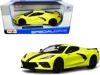 Maisto 2020 Chevrolet Corvette Stingray Z51 Coupe Yellow With Black Stripes 1/24 Diecast Model Car By Maist