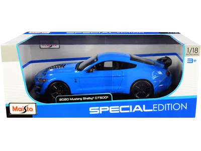 Maisto 2020 Ford Mustang Shelby Gt500 Light Blue "special Edition" 1/18 Diecast Model Car By