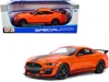 Maisto 2020 Ford Mustang Shelby Gt500 Orange With Black Stripes "special Edition" 1/18 Diecast Model Car By