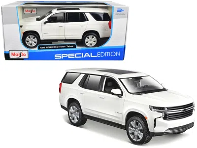 Maisto 2021 Chevrolet Tahoe White With Sunroof "special Edition" 1/26 Diecast Model Car By