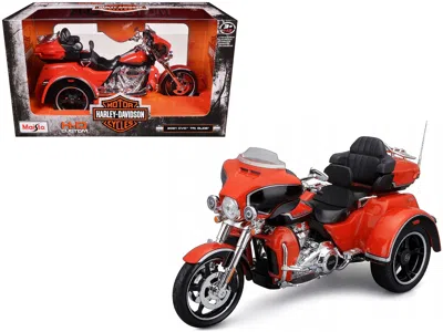Maisto 2021 Harley Davidson Cvo Tri Glide Motorcycle Orange "h-d Custom" 1/12 Diecast Model By