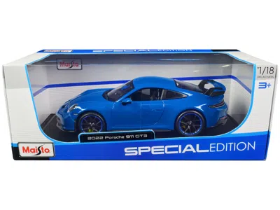 Maisto 2022 Porsche 911 Gt3 Blue "special Edition" 1/18 Diecast Model Car By