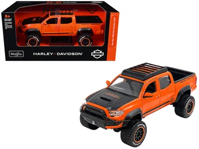 Maisto 2023 Toyota Tacoma Trd Pro Pickup Truck "harley Davidson" Orange And Black With Roof Rack "h-d Custo In Multi