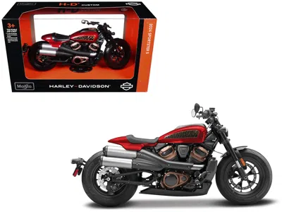 Maisto 2024 Harley Davidson Sportster S Motorcycle Red Metallic And Black "h-d Custom" Series 1/12 Diecast  In Multi