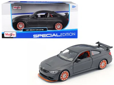 Maisto Bmw M4 Gts Gray With Carbon Top And Orange Wheels 1/24 Diecast Model Car By In Multi