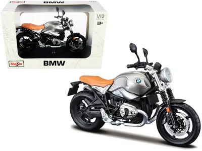 Maisto Bmw R Ninet Scrambler Meatllic Gray With Plastic Display Stand 1/12 Diecast Motorcycle Model By Mais In Multi