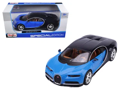 Maisto Bugatti Chiron Blue And Dark Blue 1/24 Diecast Model Car By