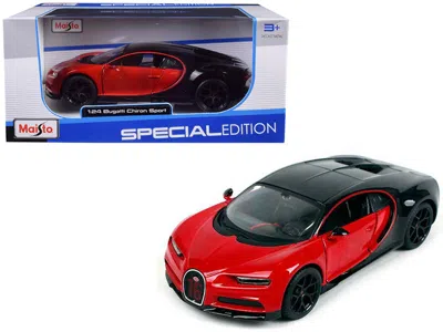 Maisto Bugatti Chiron Sport "16" Red And Black "special Edition" 1/24 Diecast Model Car By  In Multi