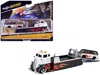 Maisto Coe Flatbed Truck White And Black With Flame Graphics And 1979 Chevrolet K5 Blazer Black In Multi