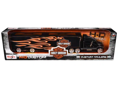 Maisto Harley Davidson Custom Hauler Trailer Black "custom Haulers" Series 1/64 Diecast Model By