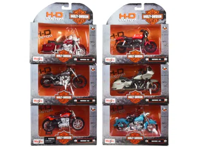 Maisto Harley-davidson Motorcycles 6 Piece Set Series 40 1/18 Diecast Models By  In Multi
