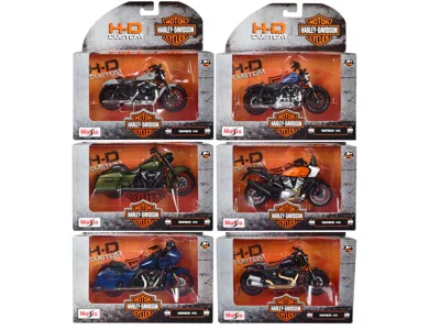 Maisto Harley-davidson Motorcycles 6 Piece Set Series 43 1/18 Diecast Models By  In Multi