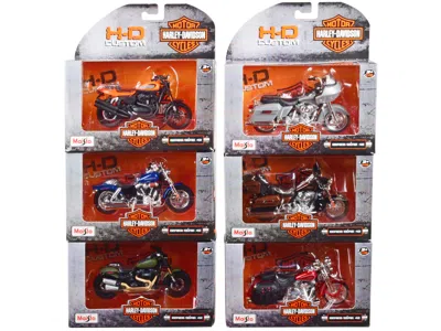 Maisto Harley-davidson Motorcycles 6 Piece Set Series 42 1/18 Diecast Motorcycle Models By  In Multi