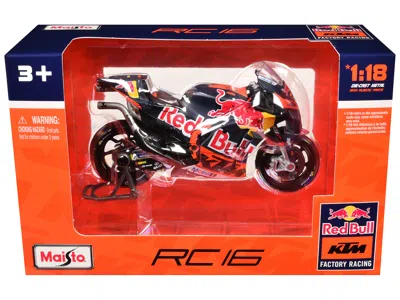 Maisto Ktm Rc16 Motorcycle #33 Brad Binder Motogp "red Bull Ktm Factory Racing" 1/18 Diecast Model By Maist In Black