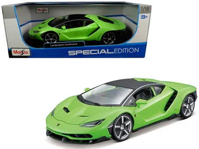 Maisto Lamborghini Centenario Lime Green With Matt Black Top 1/18 Diecast Model Car By