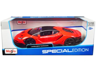 Maisto Lamborghini Centenario Orange With Matt Black Top "special Edition" 1/18 Diecast Model Car By