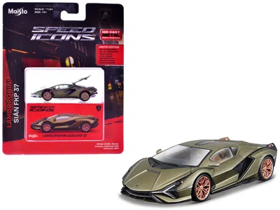 Maisto Lamborghini Sian Fkp 37 Green Metallic "speed Icons" Series 1/64 Diecast Model Car By