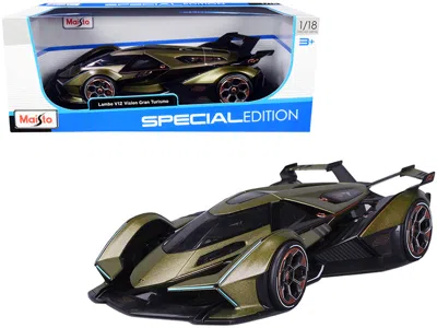 Maisto Lamborghini V12 Vision Gran Turismo Matt Green Metallic 1/18 Diecast Model Car By