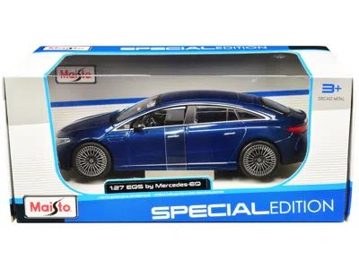 Maisto Mercedes-benz Eqs Blue Metallic "special Edition" Series 1/27 Diecast Model Car By