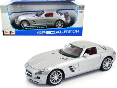 Maisto Mercedes Benz Sls Amg Gullwing Silver 1/18 Diecast Model Car By