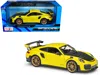 Maisto Porsche 911 Gt2 Rs Yellow With Carbon Hood And Gold Wheels "special Edition" 1/24 Diecast Model Car  In Yellow