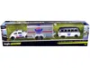 Maisto Volkswagen Samba Bus Dark Gray Metallic And White With Volkswagen Beetle White Metallic And Enclosed