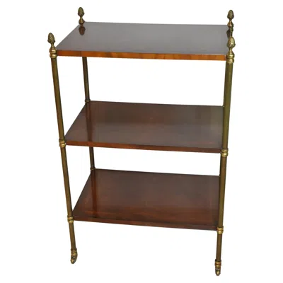 Pre-owned Maitland Smith 3-tier Server Cart Shelf In Brown