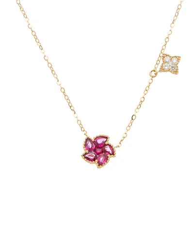 Maitre De Diamant 14k 1.01 Ct. Tw. Diamond & Ruby Necklace