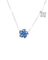 Maitre De Diamant 14k 1.15 Ct. Tw. Diamond & Sapphire Necklace In Metallic